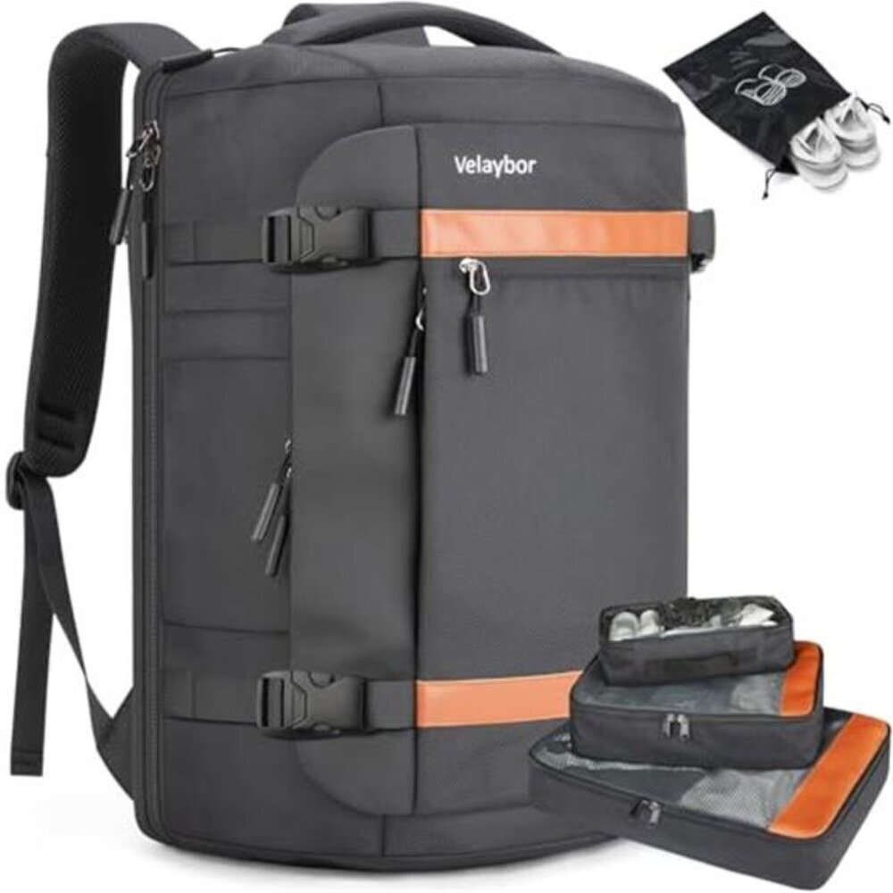 Carry-On Backpack 42l Tsa Flight Approved With Packing Cubes